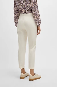 Casual trousers stretch-cotton satin