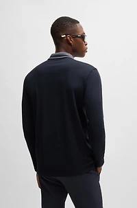 Interlock-cotton polo shirt with contrast logo
