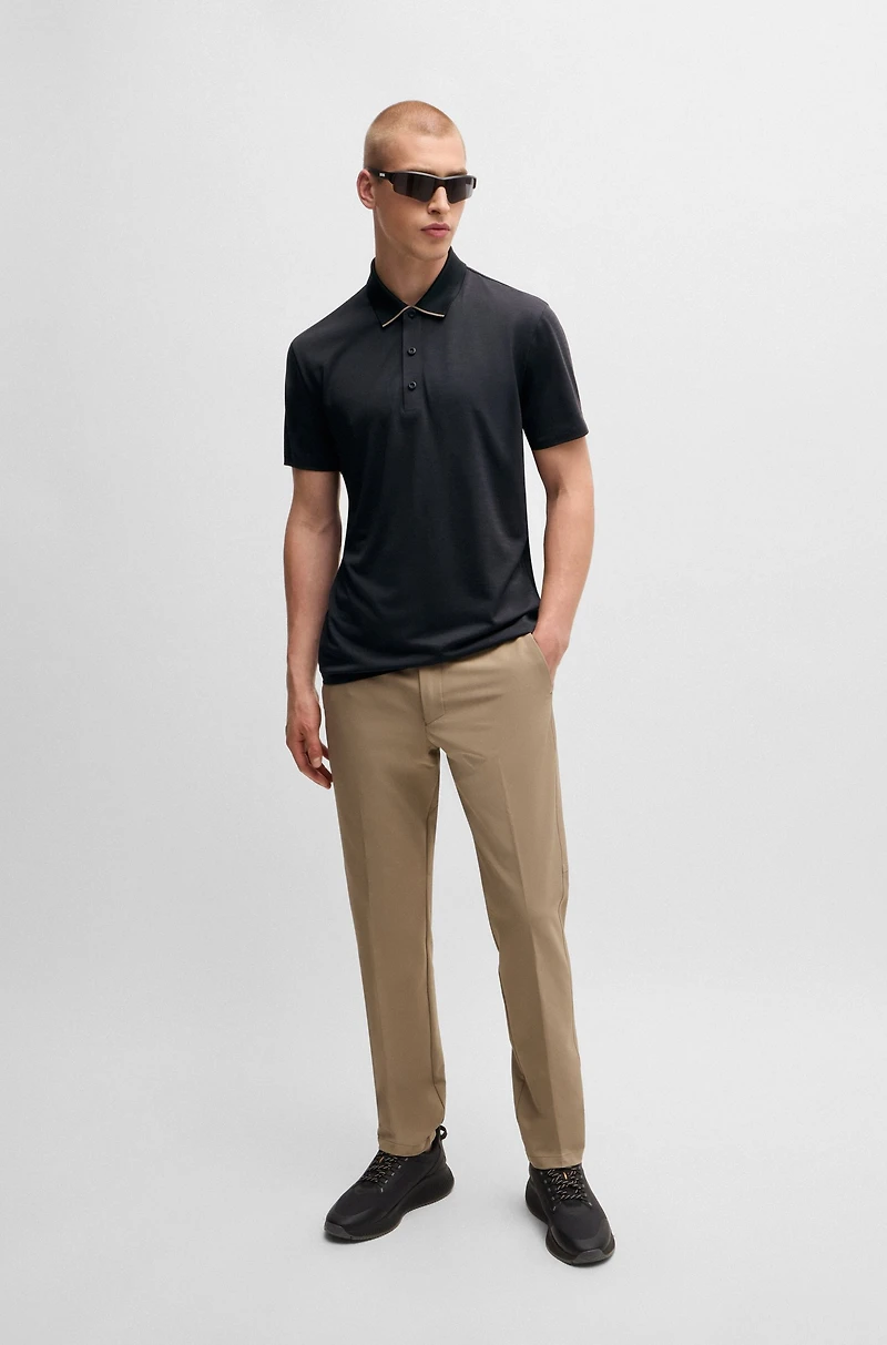 Quick-dry stretch-jersey polo shirt with logo detail