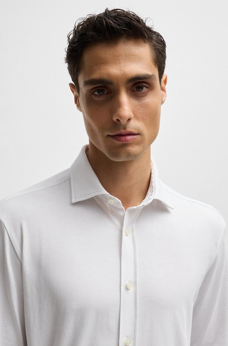 Slim-fit shirt stretch-cotton jersey