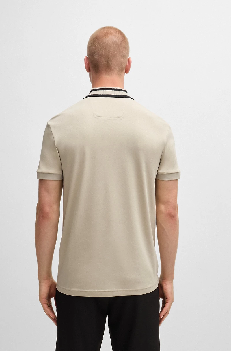 Interlock-cotton polo shirt with logo detail