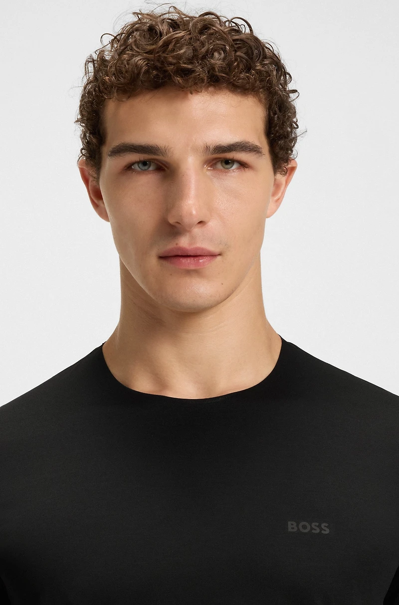 Quick-dry stretch-jersey T-shirt with decorative reflective artwork