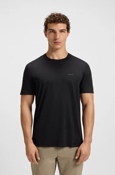 Quick-dry stretch-jersey T-shirt with decorative reflective artwork