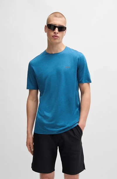 Quick-dry stretch-jersey T-shirt with decorative reflective artwork