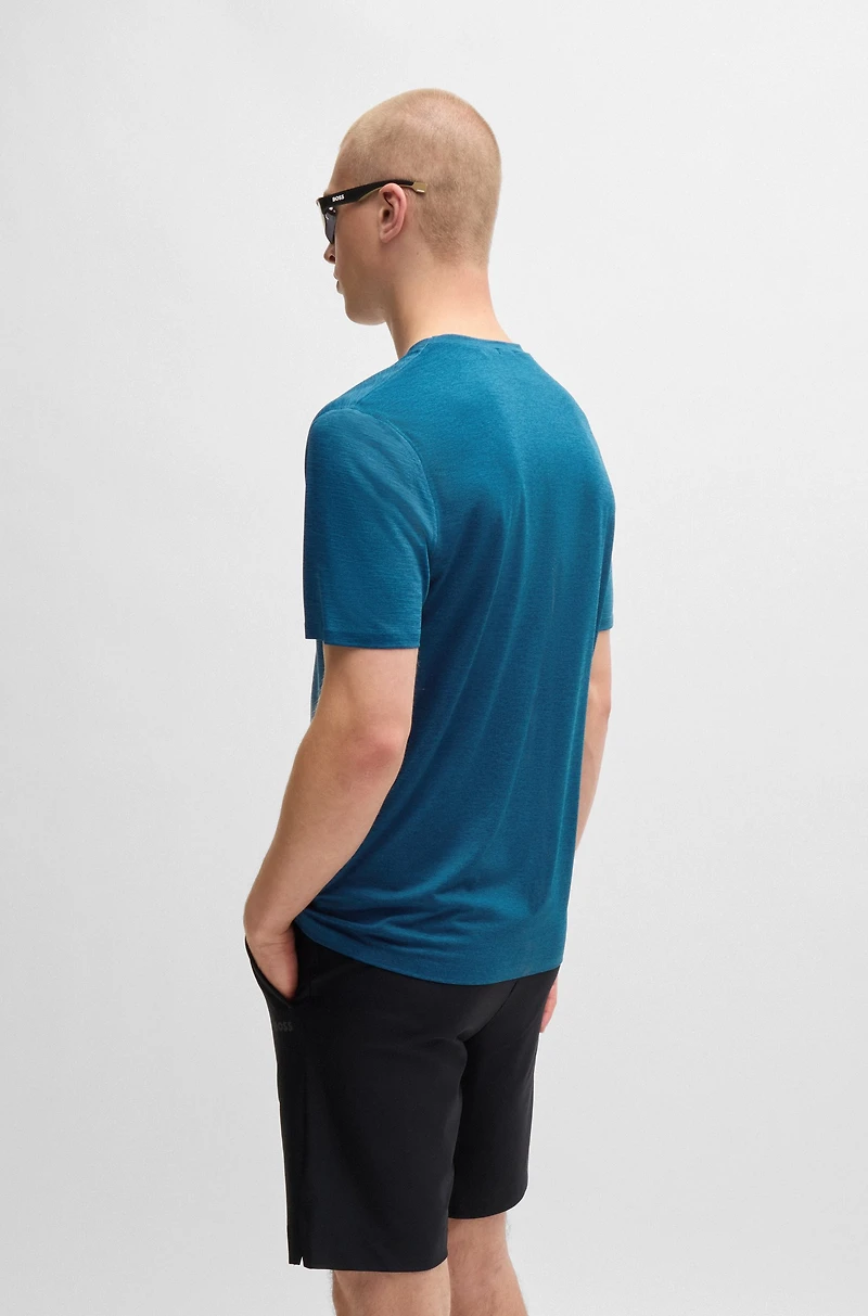 Quick-dry stretch-jersey T-shirt with decorative reflective artwork