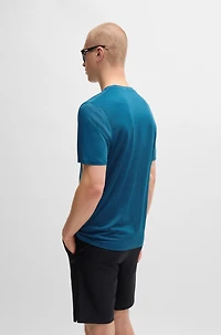 Quick-dry stretch-jersey T-shirt with decorative reflective artwork