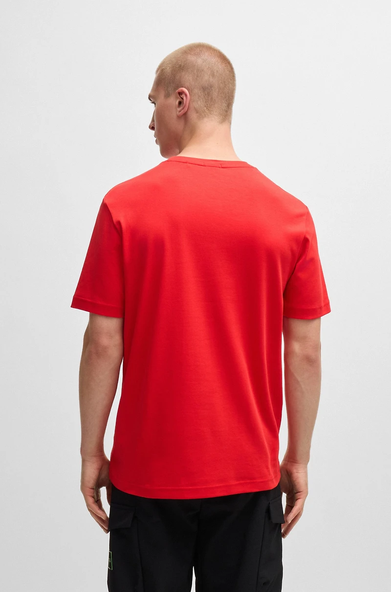 Interlock-cotton regular-fit T-shirt with seasonal artwork