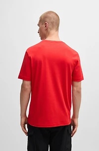 Interlock-cotton regular-fit T-shirt with seasonal artwork
