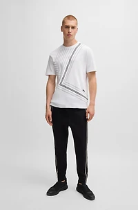 Interlock-cotton regular-fit T-shirt with fineline artwork