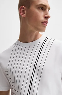 Interlock-cotton regular-fit T-shirt with fineline artwork