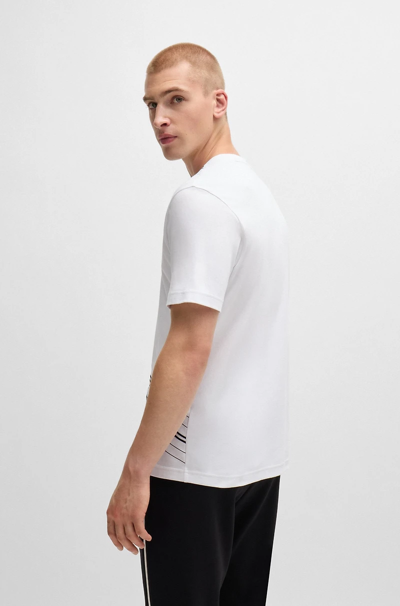 Interlock-cotton regular-fit T-shirt with fineline artwork