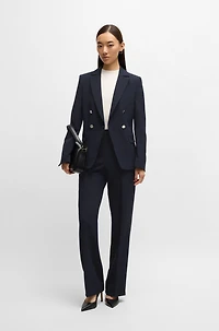 Straight-fit trousers stretch fabric