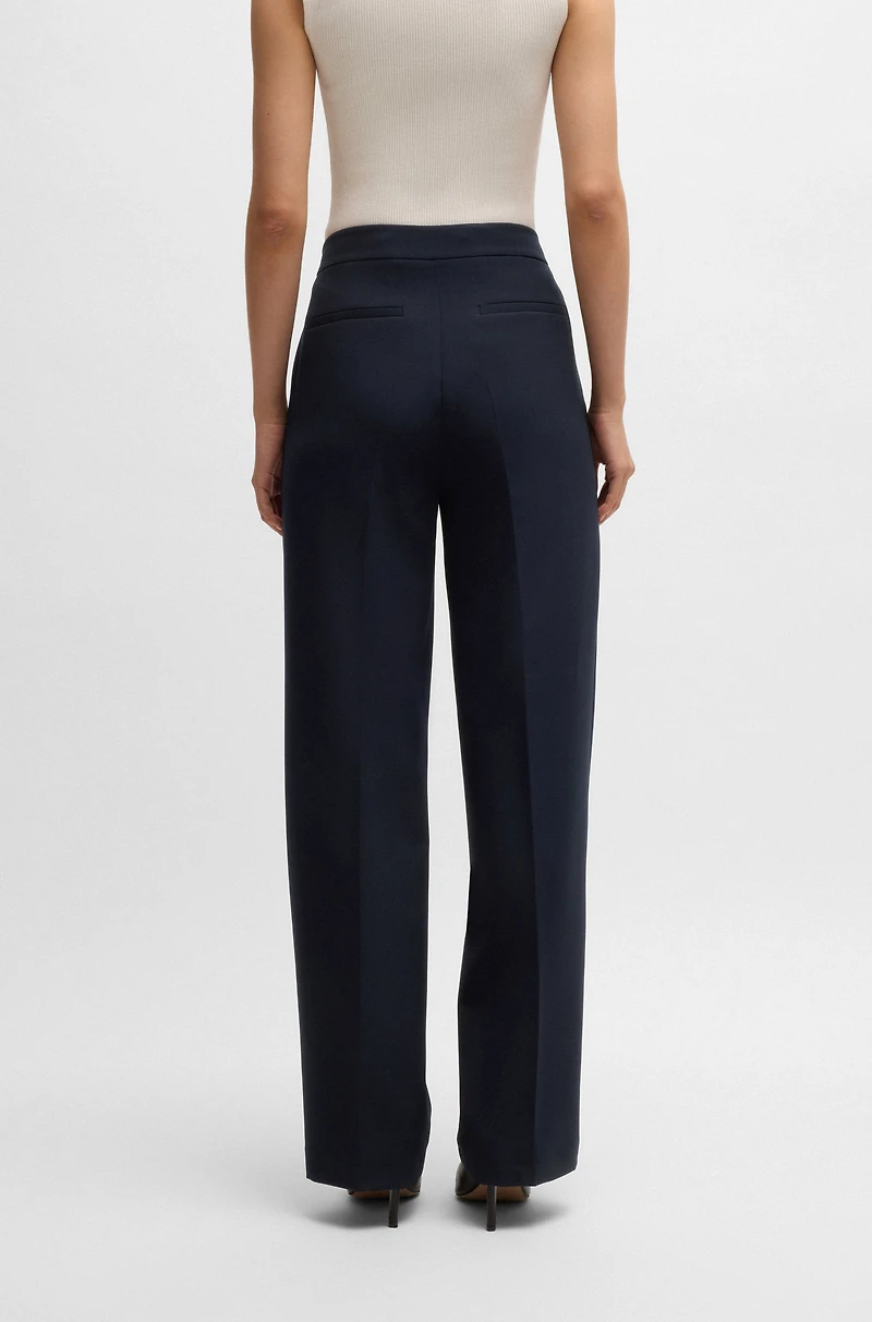 Straight-fit trousers stretch fabric