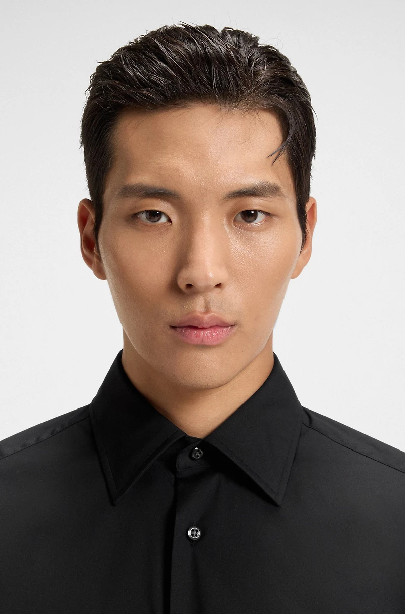 Slim-fit shirt cotton-blend stretch poplin