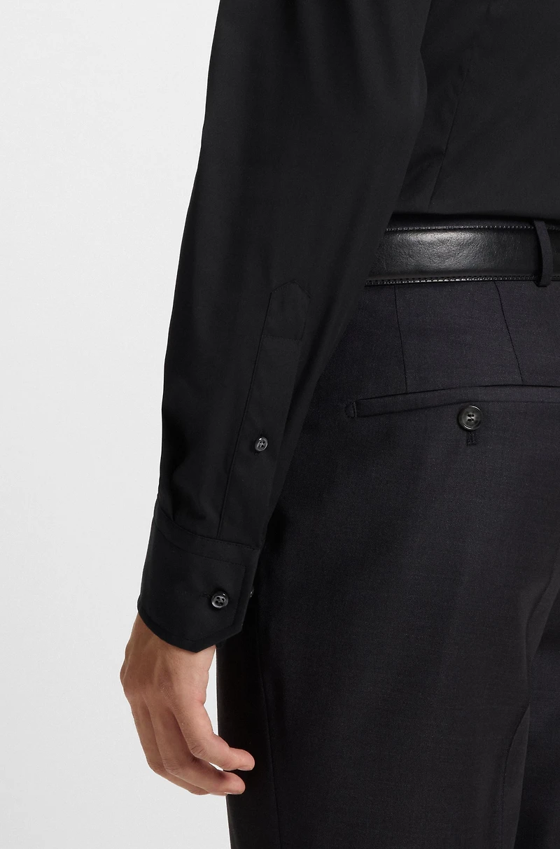 Slim-fit shirt cotton-blend stretch poplin