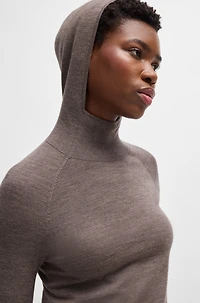 NAOMI x BOSS knitted hoodie lightweight merino wool
