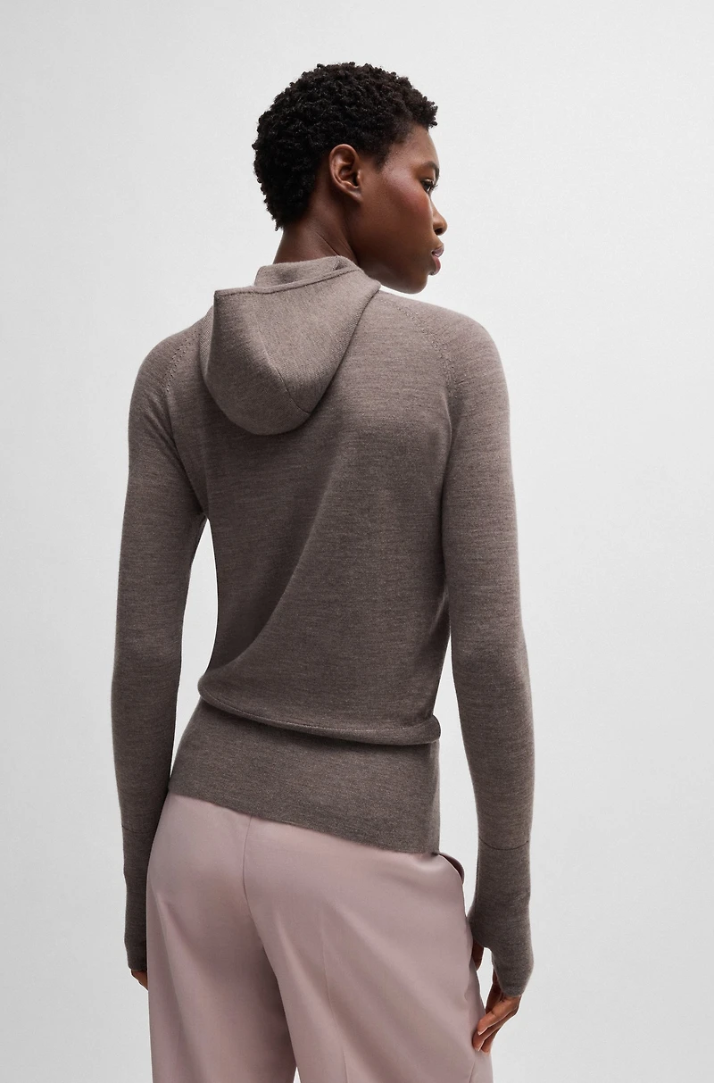 NAOMI x BOSS knitted hoodie lightweight merino wool