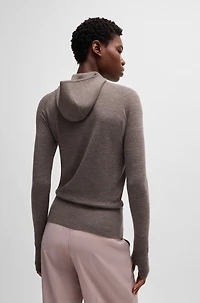 NAOMI x BOSS knitted hoodie lightweight merino wool