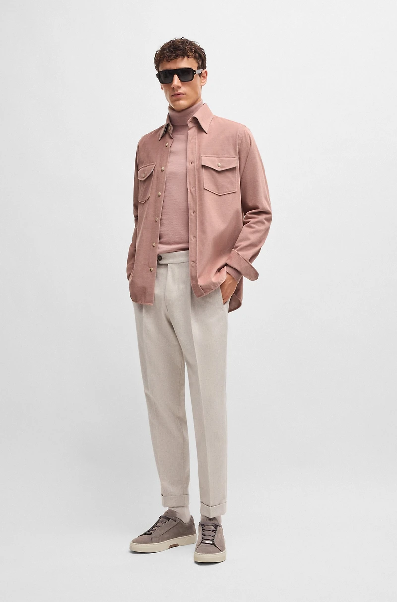 Relaxed-fit shirt cotton with patch pockets