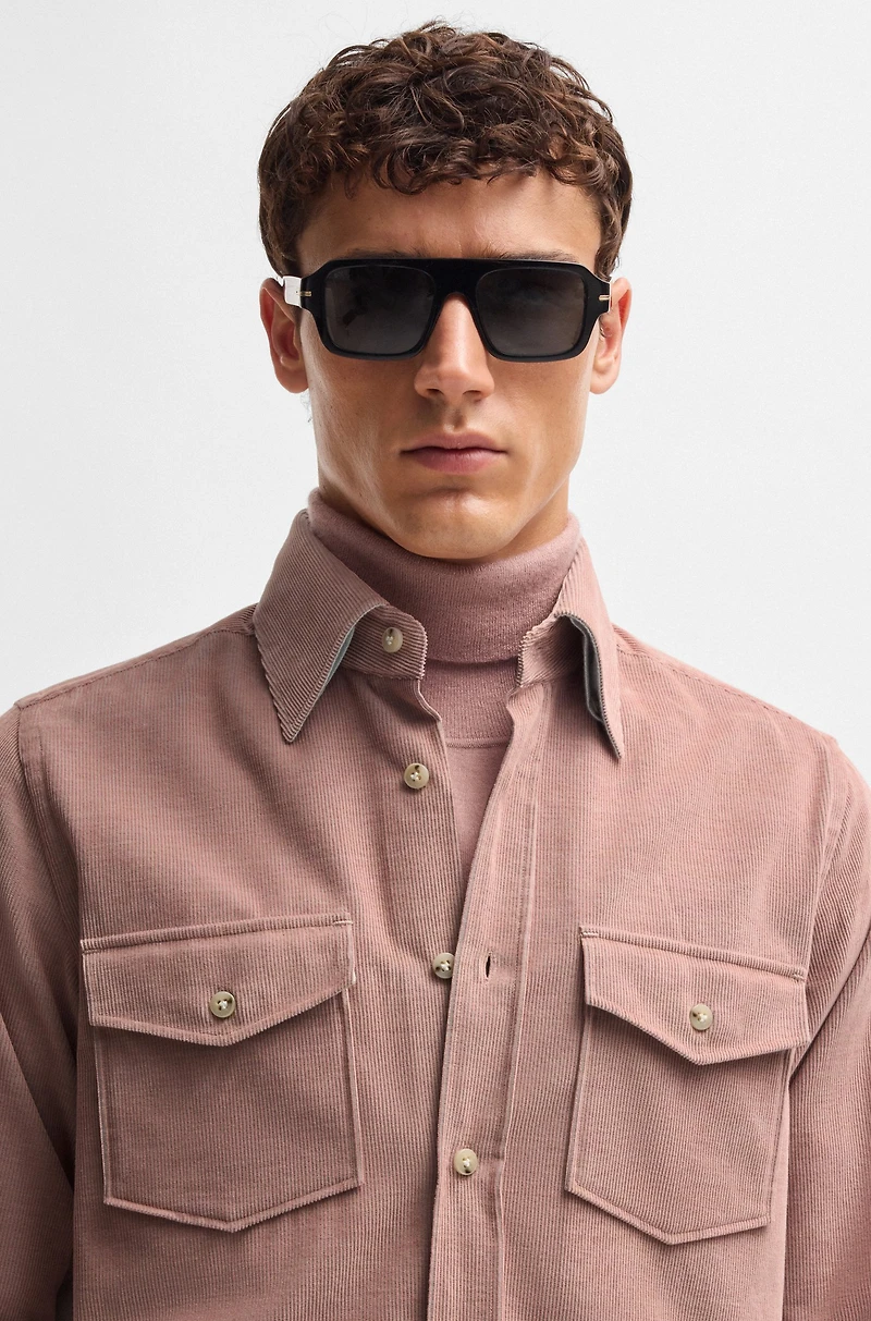 Relaxed-fit shirt cotton with patch pockets