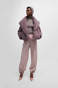NAOMI x BOSS cropped down jacket velvet-touch fabric