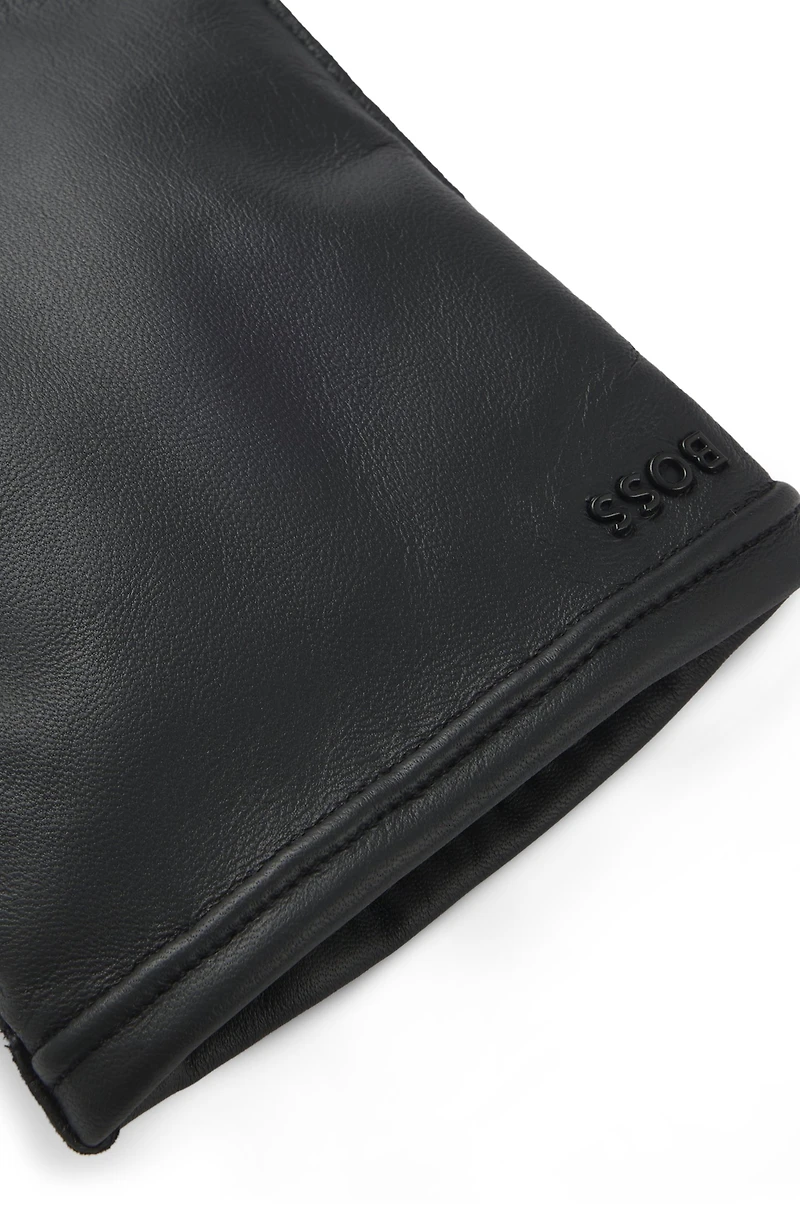 Wool-lined gloves leather