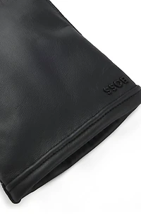 Wool-lined gloves leather