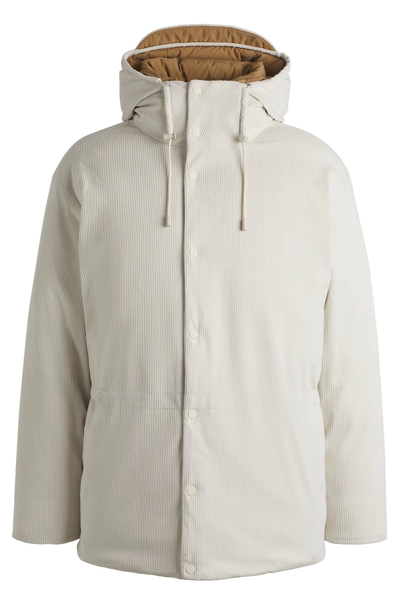 Regular-fit down jacket thick corduroy