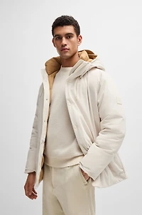 Regular-fit down jacket thick corduroy