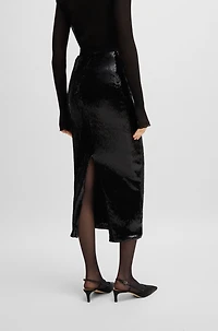 Relaxed-fit midi skirt with sequin embellishments