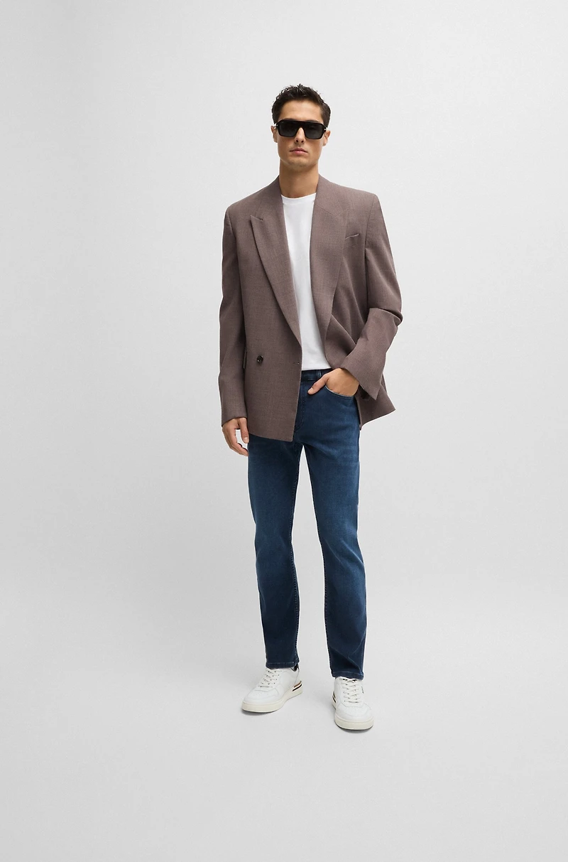 Slim-fit jeans blue knitted stretch denim