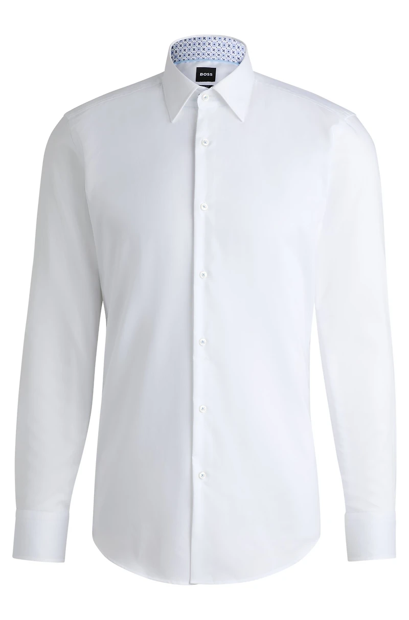 Slim-fit shirt easy-iron cotton poplin