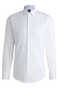 Slim-fit shirt easy-iron cotton poplin