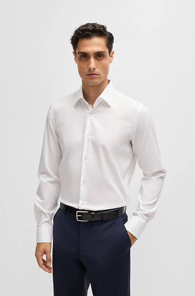 Slim-fit shirt easy-iron cotton poplin