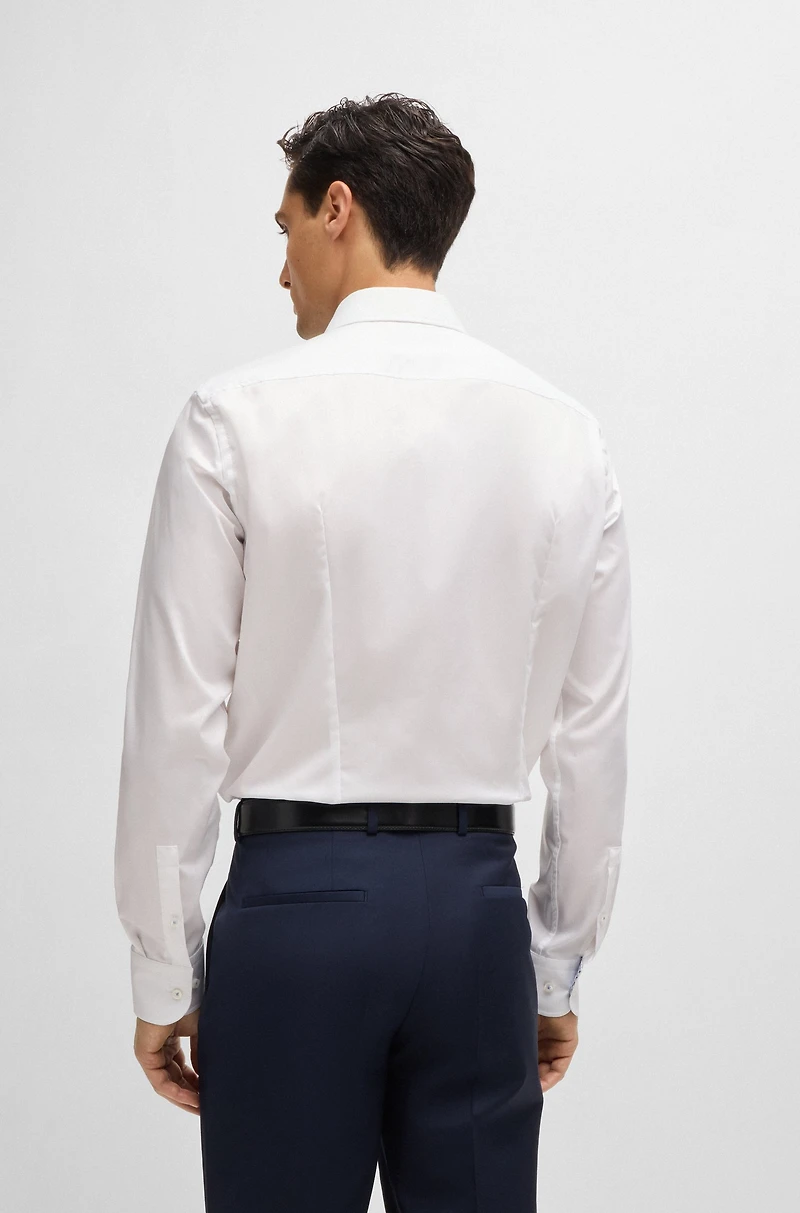 Slim-fit shirt easy-iron cotton poplin