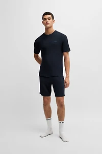 Ottoman-jersey pajama T-shirt with embroidered logo