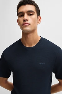 Ottoman-jersey pajama T-shirt with embroidered logo