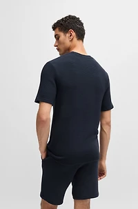 Ottoman-jersey pajama T-shirt with embroidered logo