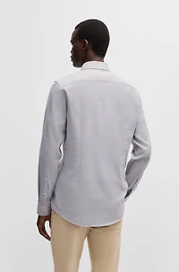 Slim-fit shirt structured stretch cotton