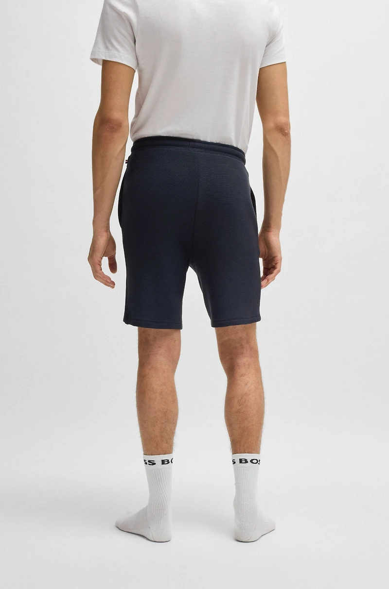 Ottoman-jersey pajama shorts with embroidered logo
