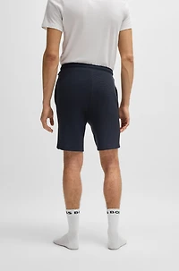 Ottoman-jersey pajama shorts with embroidered logo