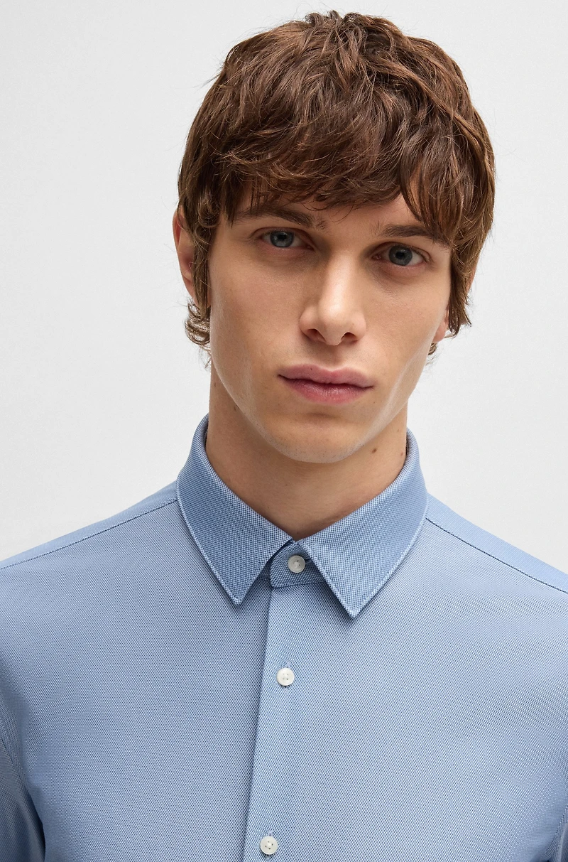 Slim-fit shirt performance structured jersey