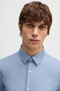 Slim-fit shirt performance structured jersey