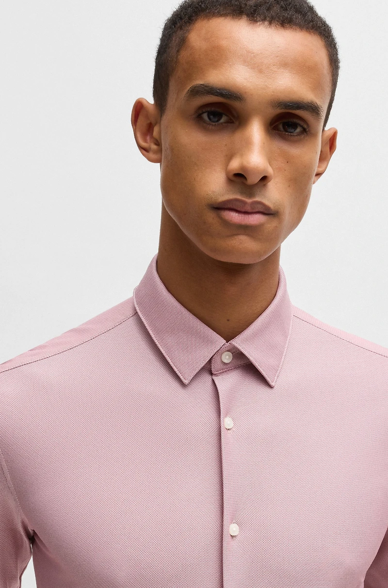 Slim-fit shirt performance structured jersey