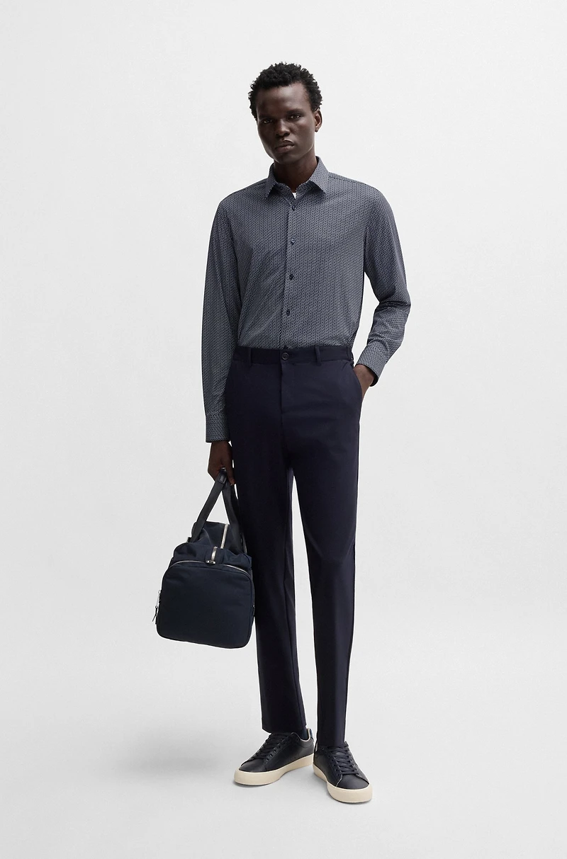 Slim-fit shirt printed performance-stretch jersey