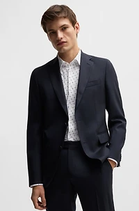 Slim-fit shirt printed performance-stretch fabric