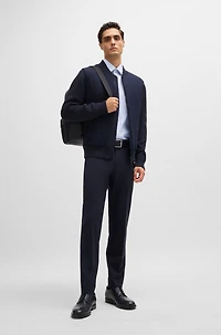 Regular-fit shirt striped stain-repellent twill