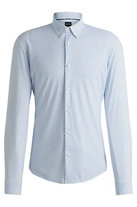Slim-fit shirt printed performance-stretch jersey