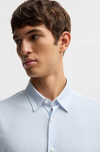 Slim-fit shirt printed performance-stretch jersey