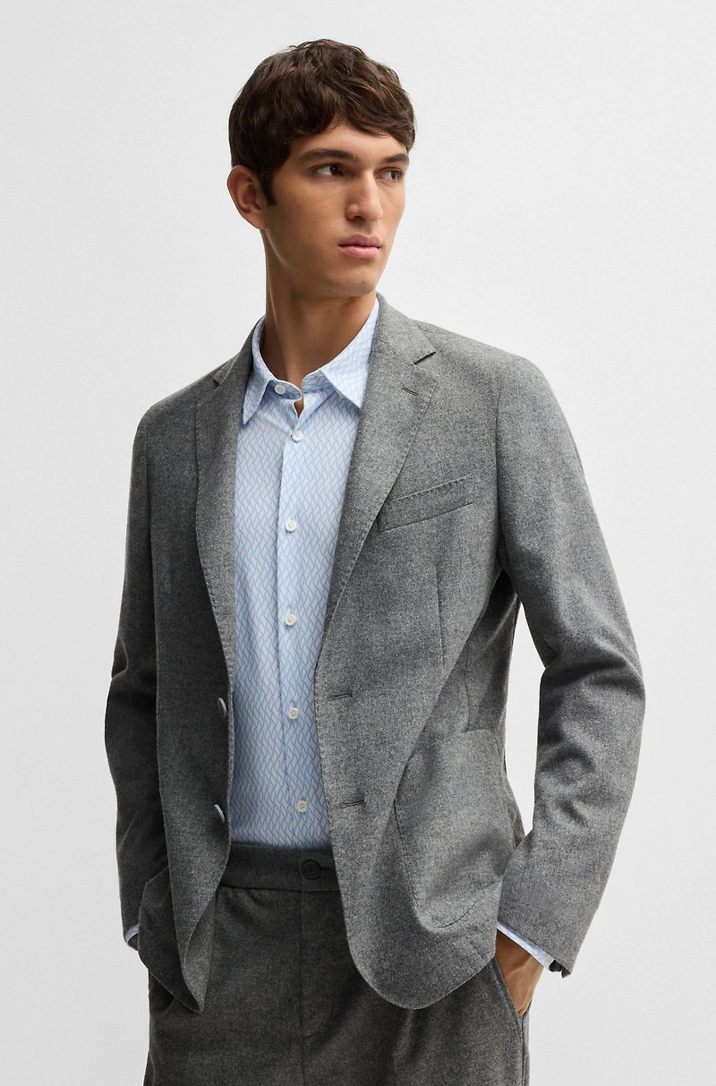 Slim-fit shirt printed performance-stretch jersey